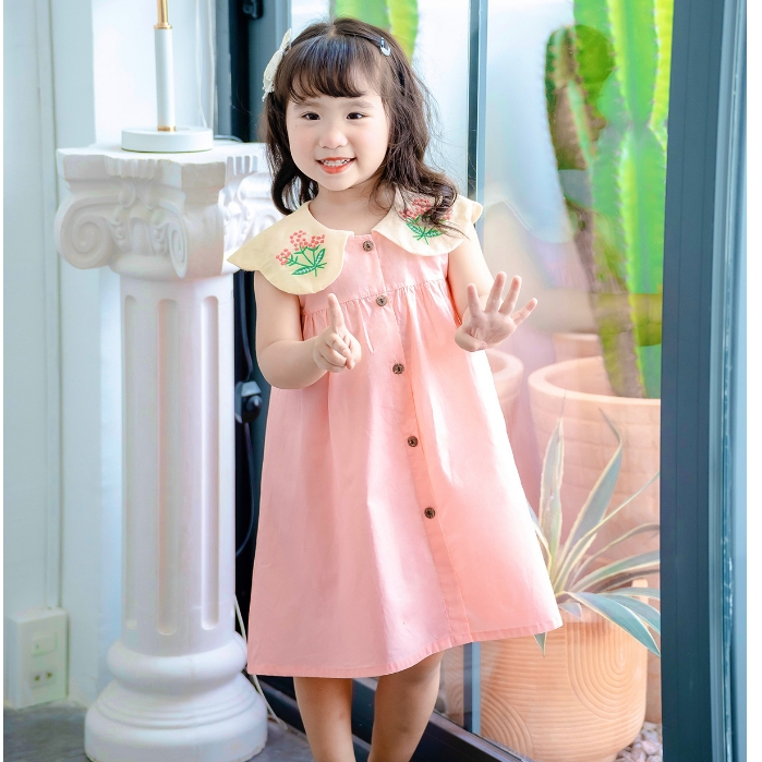 Váy cho bé gái 8kg đến 40kg YOYOKIDS, chất liệu cotton cao cấp kiểu dáng babydoll thoải mái cho bé vui chơi cafe