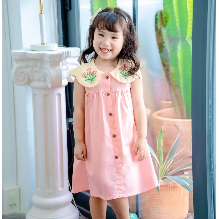 Váy cho bé gái 8kg đến 40kg YOYOKIDS, chất liệu cotton cao cấp kiểu dáng babydoll thoải mái cho bé vui chơi cafe