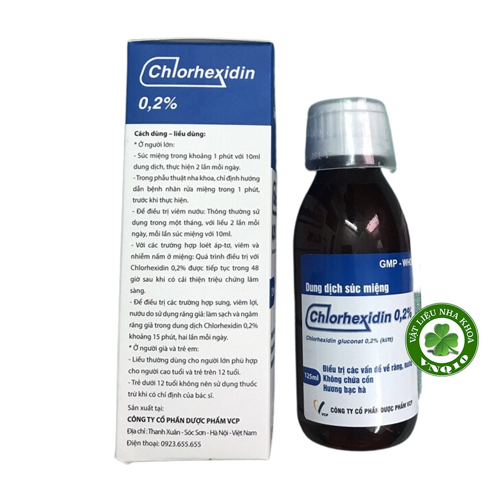Nước súc miệng CHLORHEXIDINE 0.2% VCP - Chai 125ml