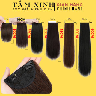 Tóc giả kẹp phồng tóc nữ loại đẹp, kẹp phồng chân tóc giả dài 10cm- 25cm - GIÁ 1 BÊN