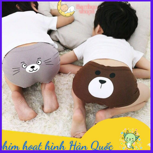 Combo 5 quần lót bé trai Boxer Cotton Cartoon Boy