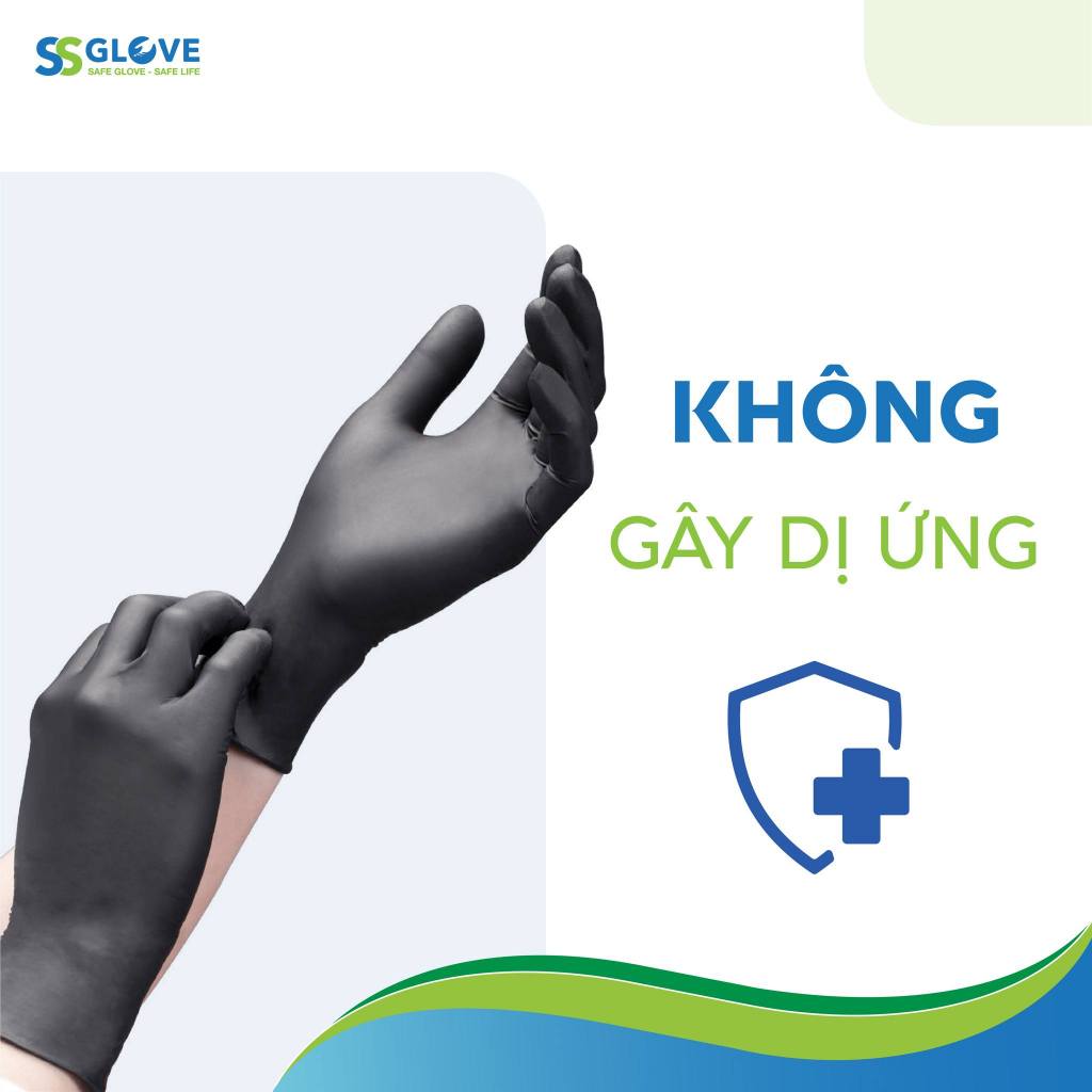 Găng Tay Màu Đen Nitrile - Hộp Trắng