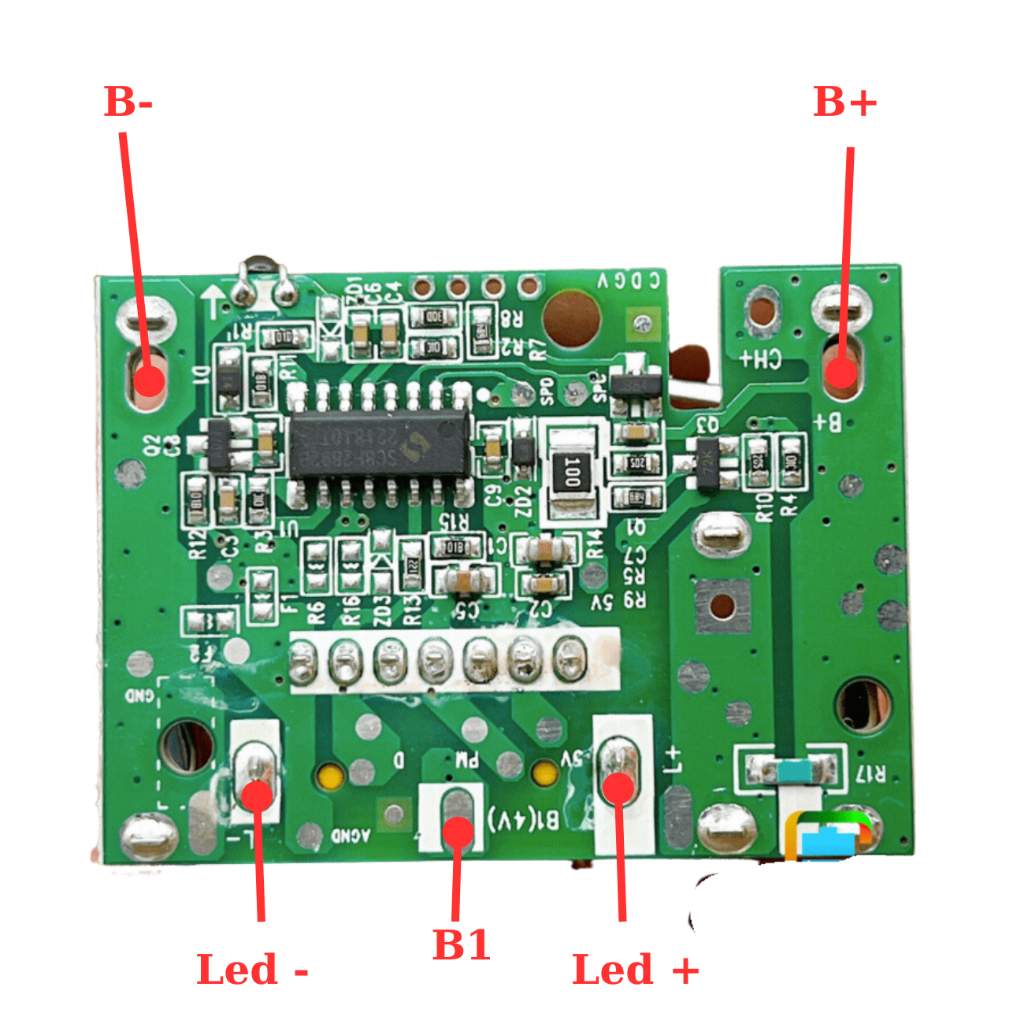 Mạch bảo vệ 4S Pin Makita 14.4V/16.8V Led báo Ngang nhận sạc zin
