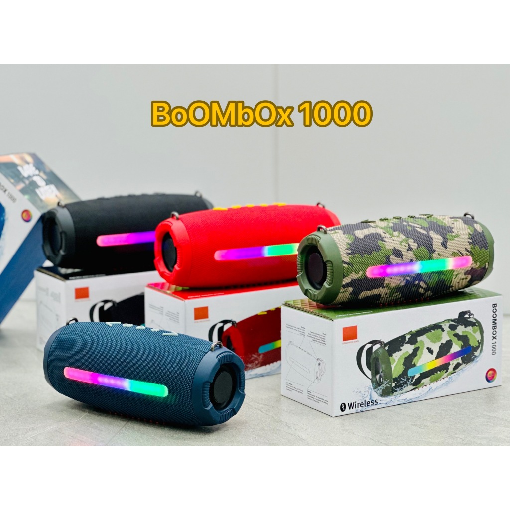 Loa Bluetooth Boombox 1000 Thế Hệ Mới Bass Mạnh Âm Thanh Lớn Cực Đỉnh Bluetooth 5.2, Thiết Kế Cực Đẹp Bảo Hành 12 Tháng