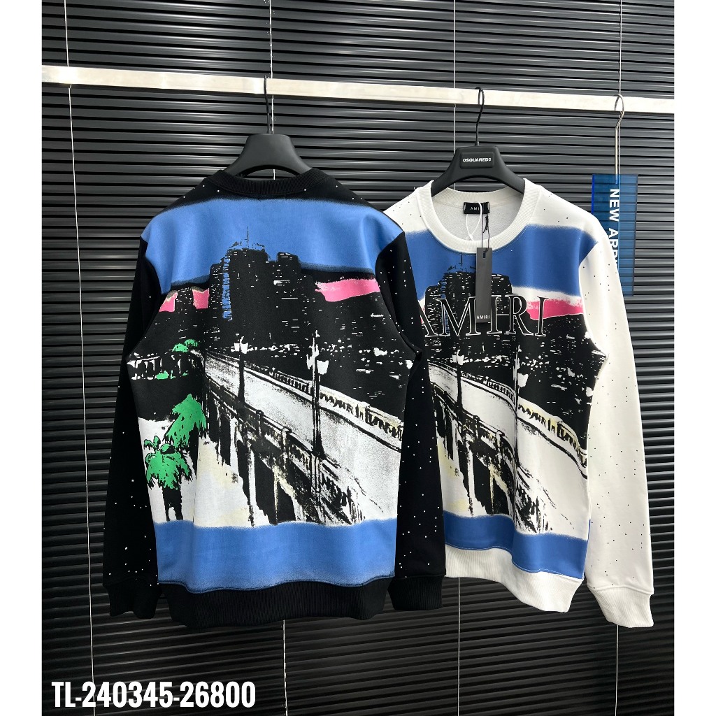 🔥Hot🔥Áo nỉ Amiri in hình thiết kế hot trend Nam Nữ Thu Đông 2023
