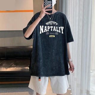 Áo thun xám loang Nap unisex form rộng - Áo phông wash đen Ullzang tay lỡ nam nữ 100% Cotton.