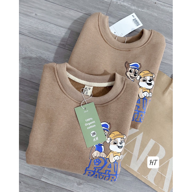 Bộ nỉ màu nâu hình chó cứu hộ cho bé