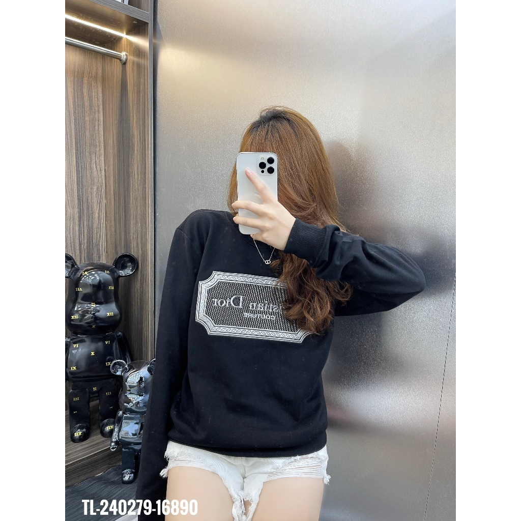 🔥Hot🔥Áo nỉ Dior thêu bảng thiết kế hot trend Nam Nữ Thu Đông 2023