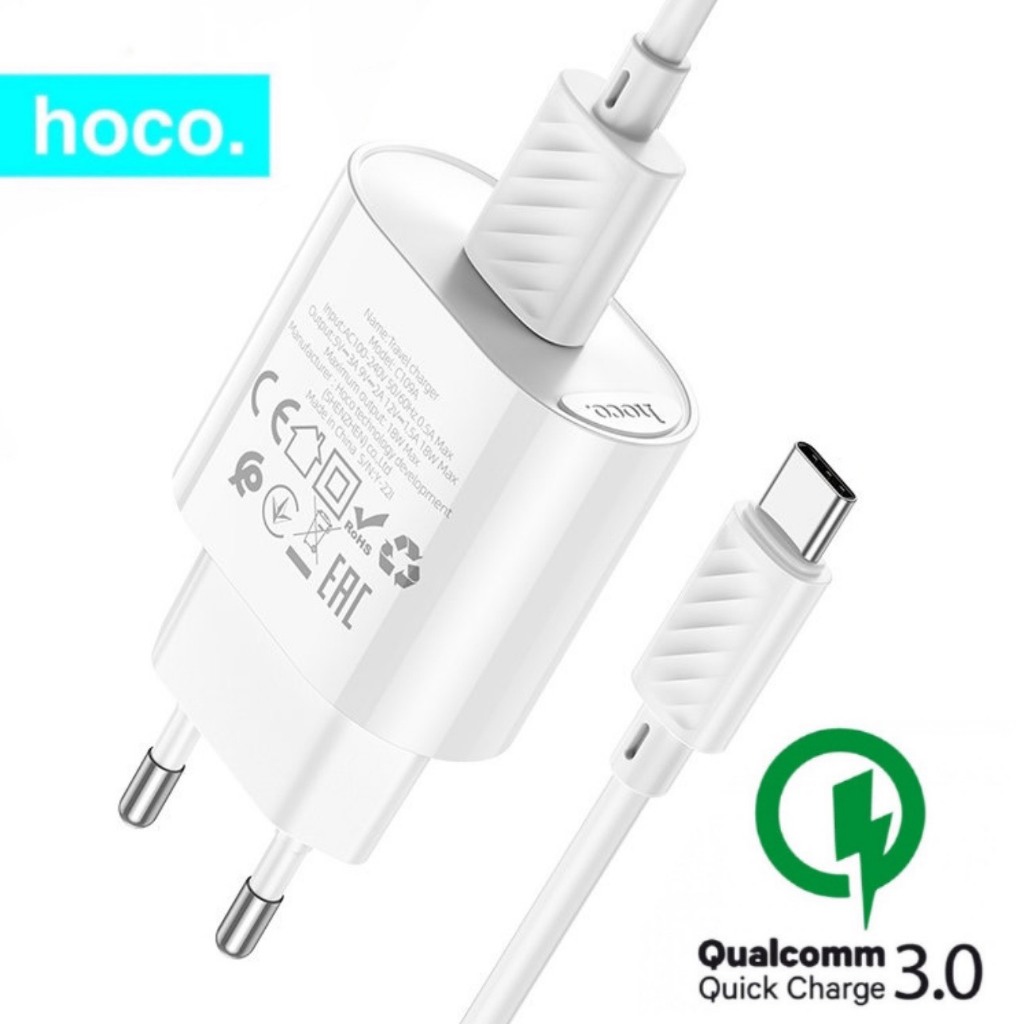 Bộ sạc nhanh samsung xiaomi 18w chính hãng Hoco Củ sạc kèm dây sạc cho andoird