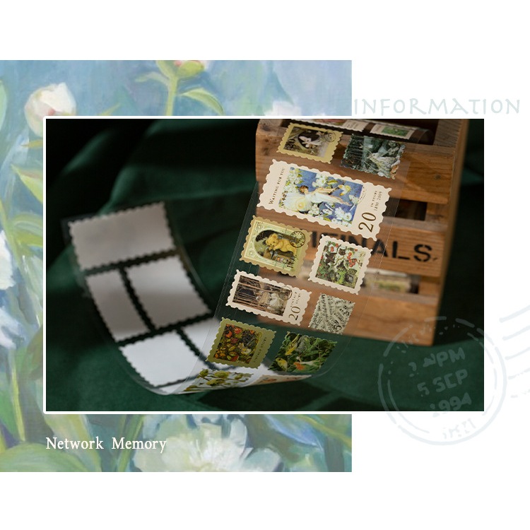 TAPE09 Cuộn nhãn dán tem Memory stamp tape dài 2m