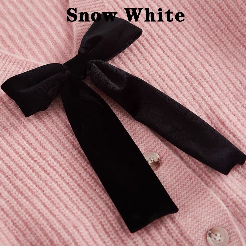 Set áo khoác len cardigan thắt nơ cổ chữ V dáng crotop phối cùng váy hai dây dáng dài nhiều lớp bồng bềnh tiểu thư
