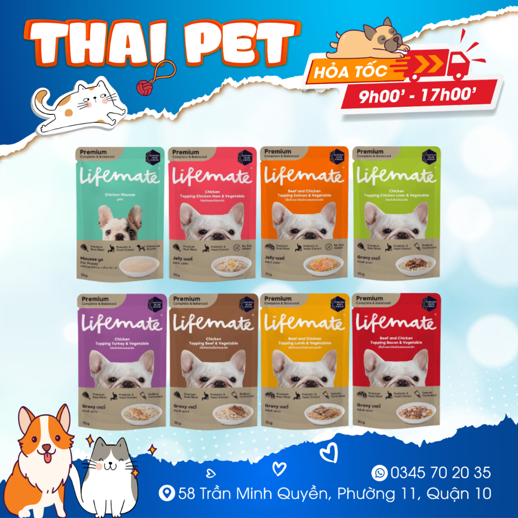 Pate Chó Lifemate từ Thịt Thật Bổ Não 70g