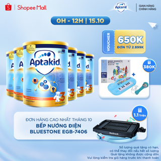 Combo 6 Sữa bột Aptakid New Zealand hộp thiếc 900g lon cho bé từ 24 tháng