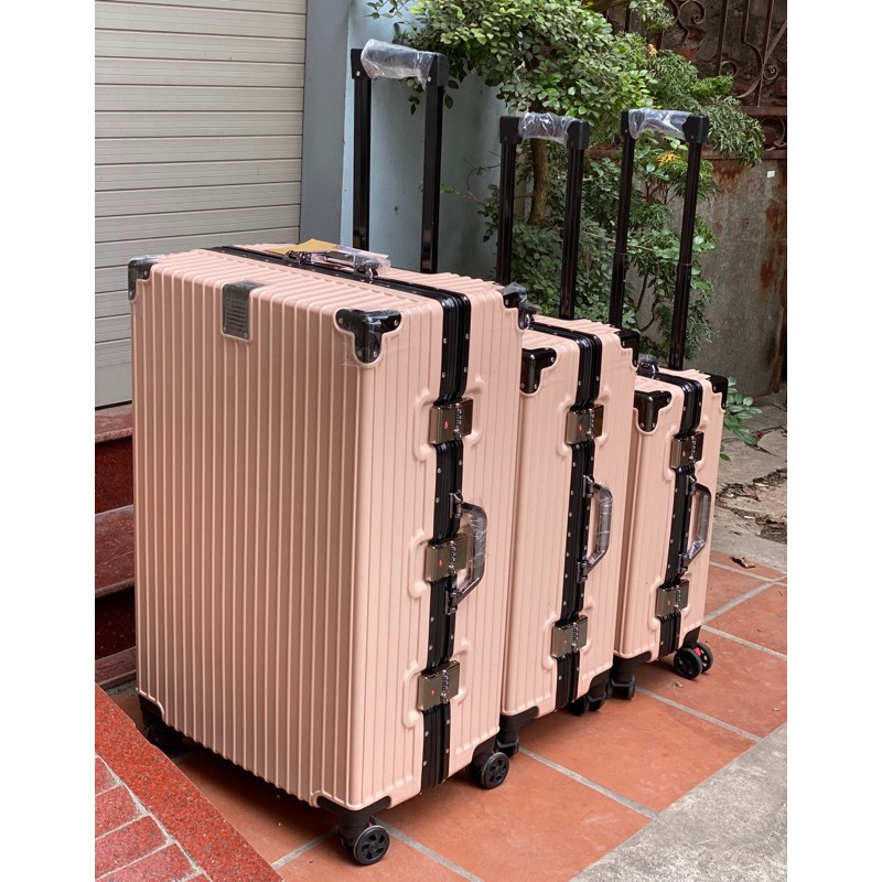 Vali khung nhôm khoá sập size 20, 24, 29 inch bịt góc nhôm chống va đập cao cấp