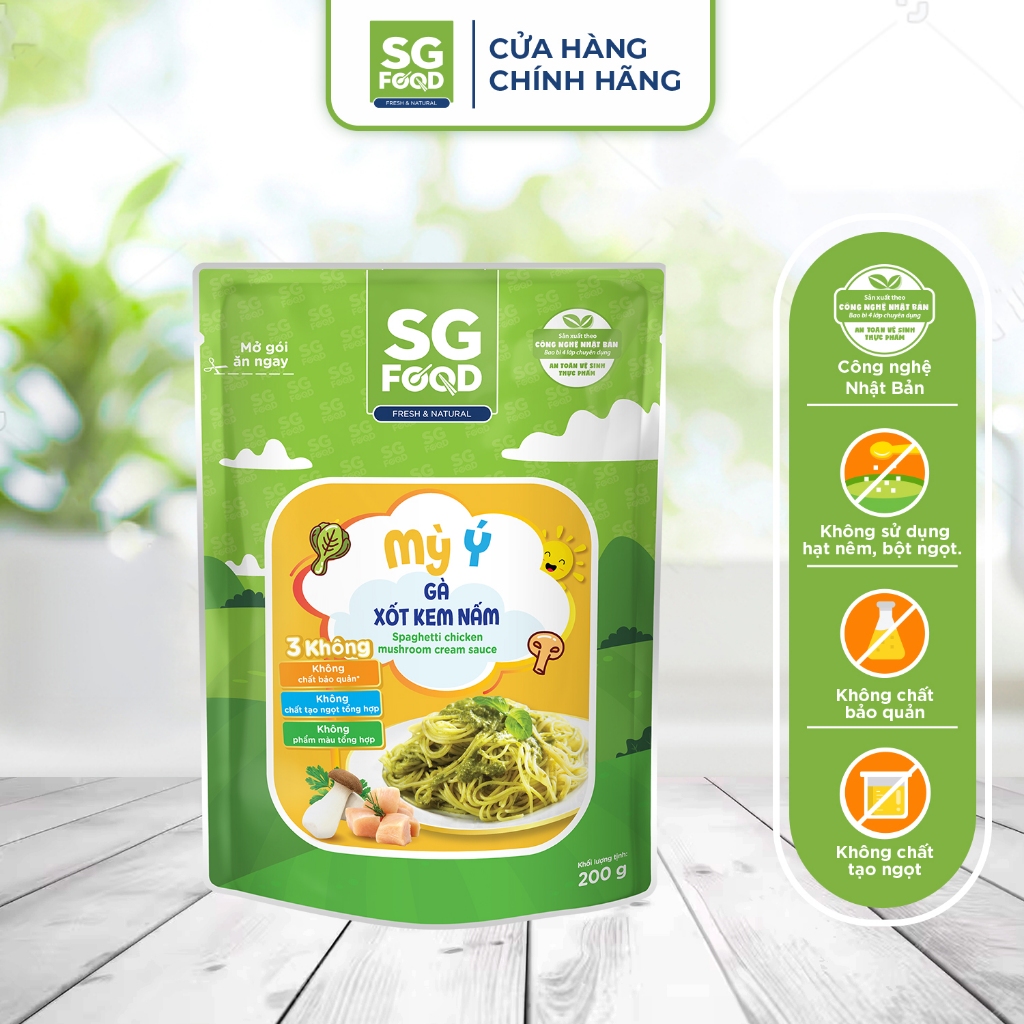 Mỳ Ý SG Food Gà xốt kem nấm 200g