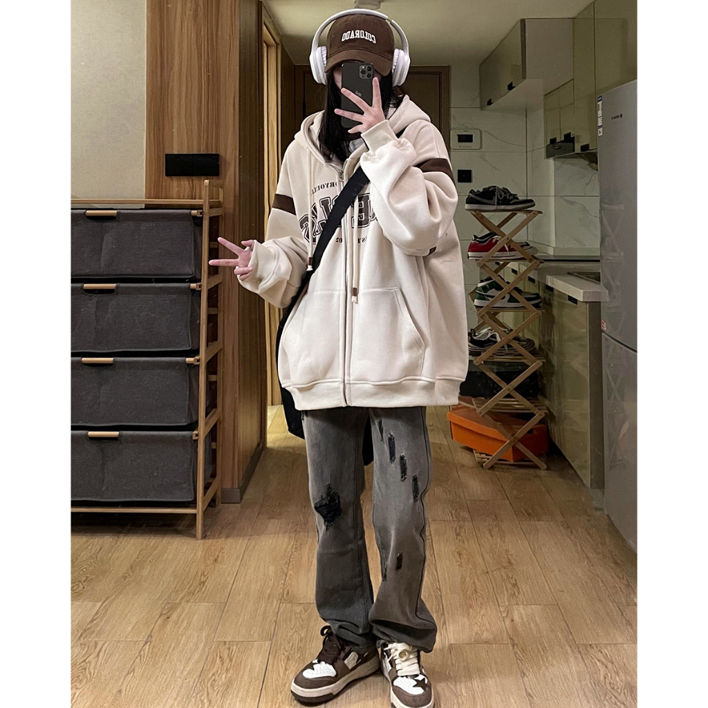 Áo Khoác Hoodie Zip FKZ Unisex BRIERLY Chất Nỉ Bông Ulzzang Thu Đông Nam Nữ Form Rộng