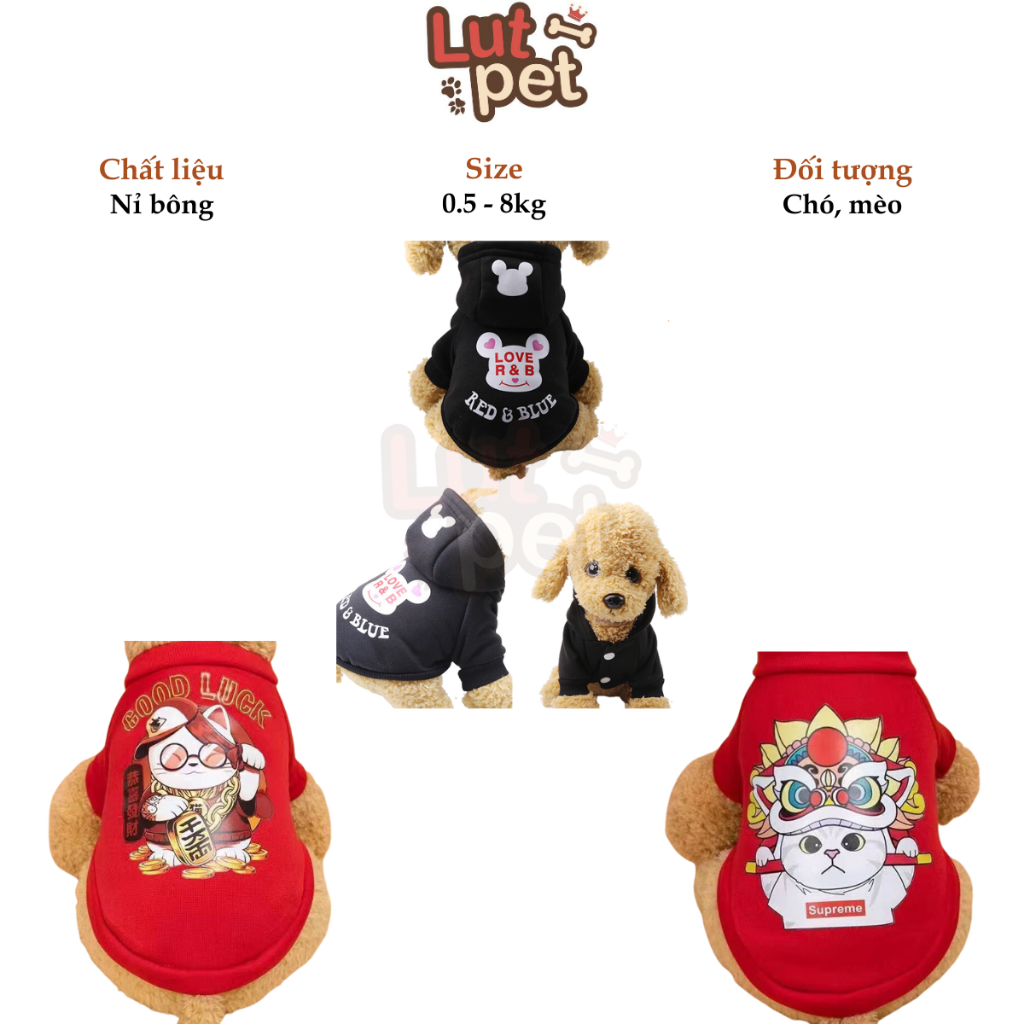 Áo nhỉ cho chó mèo, quần áo cho thú cưng - lutpet