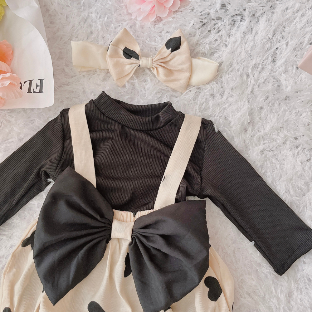 Bodysuit yếm rời RIOKIDS cho bé gái sơ sinh mặc đi chơi, thôi nôi, đầy tháng, Lễ Tết BD144