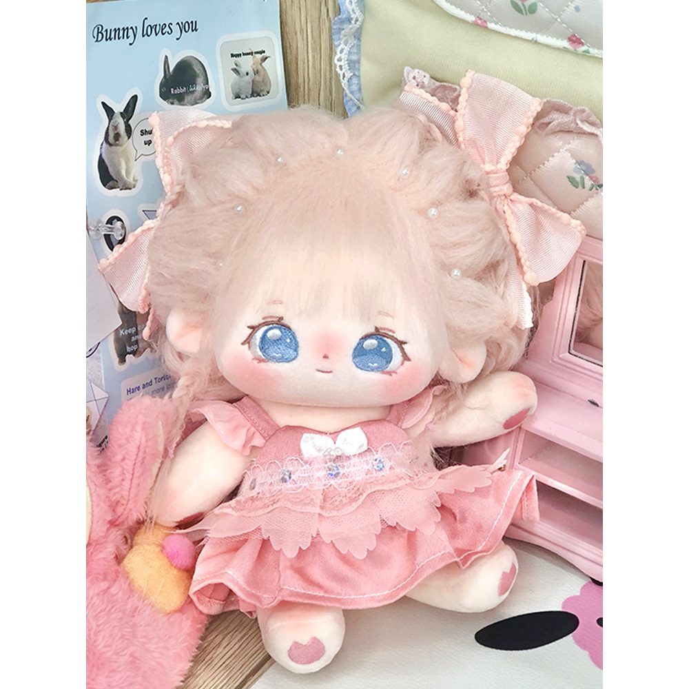 Búp bê không thuộc tính tóc tơ Ếch Con, Trà Đào và Đậu Phù 20cm