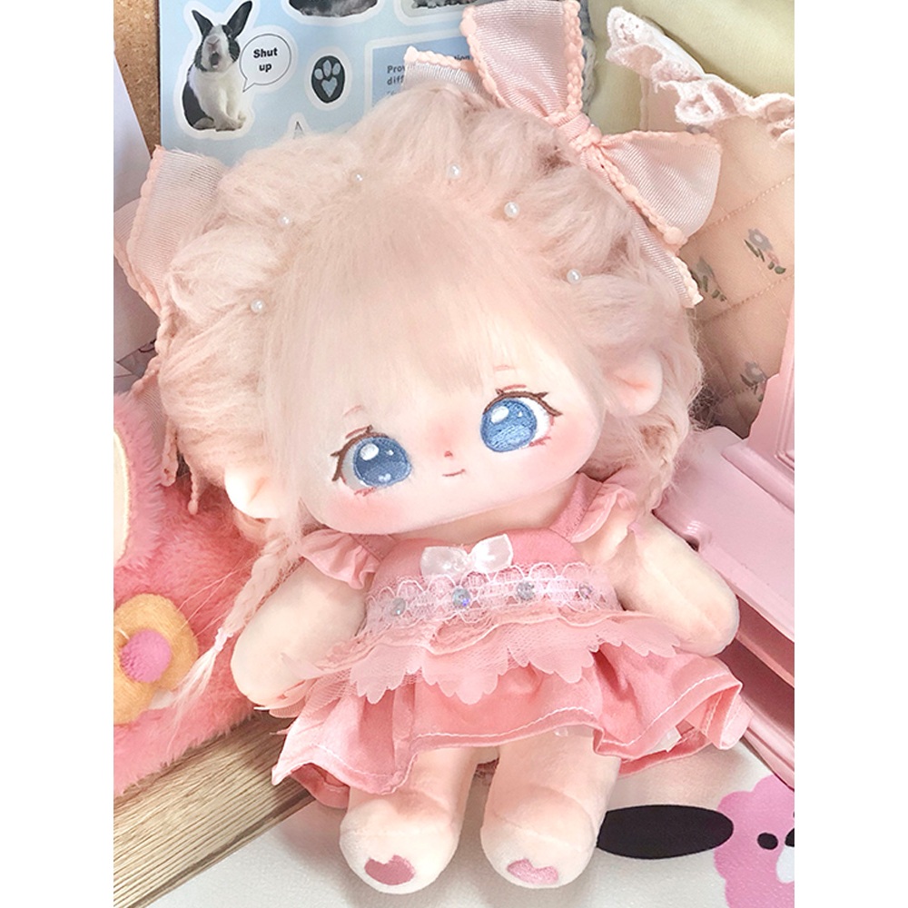 Búp bê không thuộc tính tóc tơ Ếch Con, Trà Đào và Đậu Phù 20cm