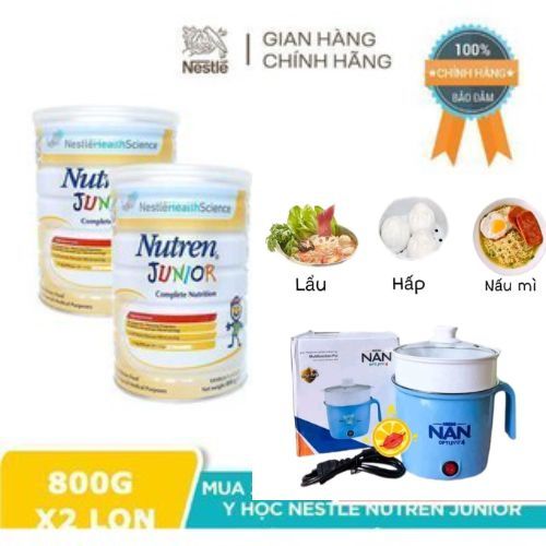 COMBO 2 LON Nutren Junior 800g. Hỗ trợ tăng cân hiệu quả. Sữa chính hãng Nestlé Thụy Sĩ tặng nồi nấu mì