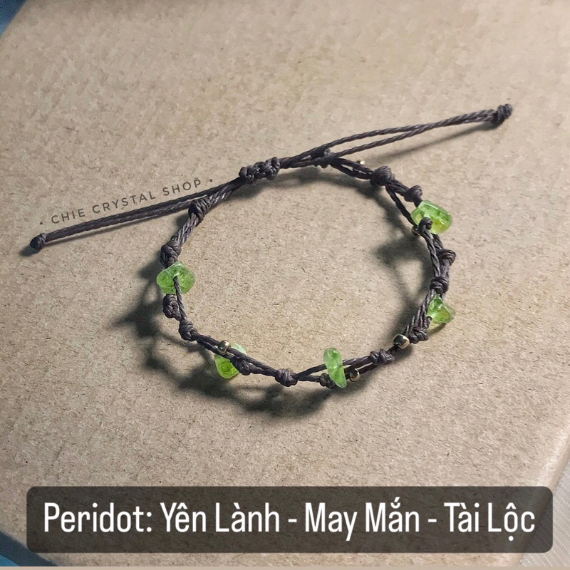 Vòng tay Aqua, Peri.dot , Strawberry Quartz dâu tây phối hạt cườm may mắn