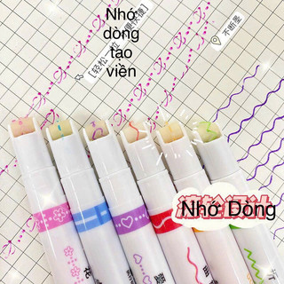 Set 6 Bút Nhớ Dòng Mini-Nhớ Dòng Tạo Viền(01 Set/1 Loại)