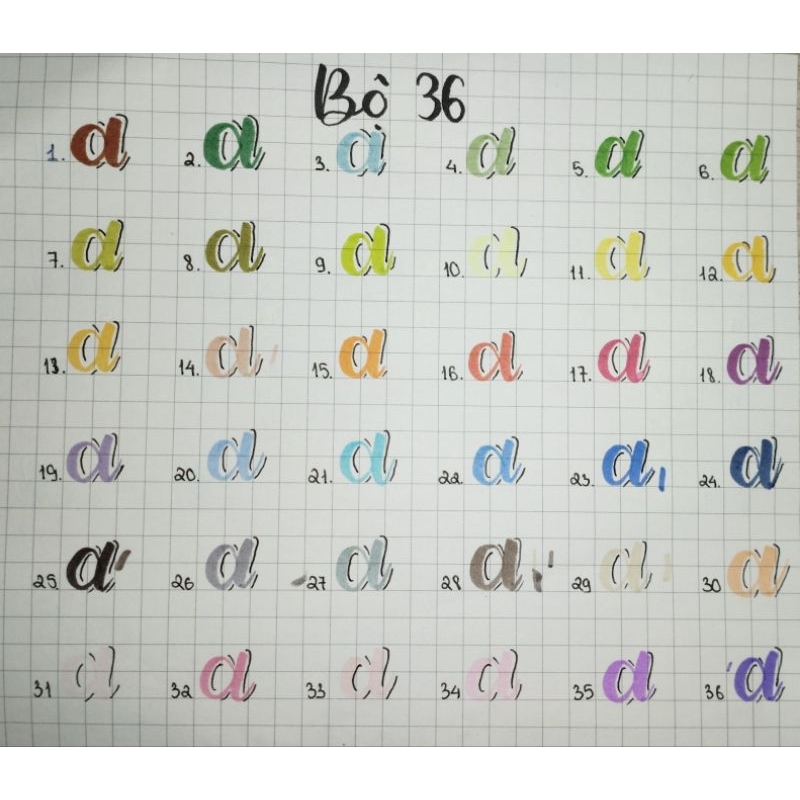 [Sẵn] Lẻ bút Fiber Pen bộ 36 màu chính hãng có thể viết calligraphy hoặc dùng làm highlight