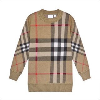 Áo Sweater Len Kẻ Sọc Chất Liệu Len dệt cao cấp form boi phố, áo len burberry kẻ sọc chuẩn hàng quảng châu
