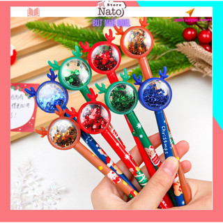 Noel__bút bi nước, bút gel nhũ sừng hươu kim tuyến noel, merry christmas, giáng sinh