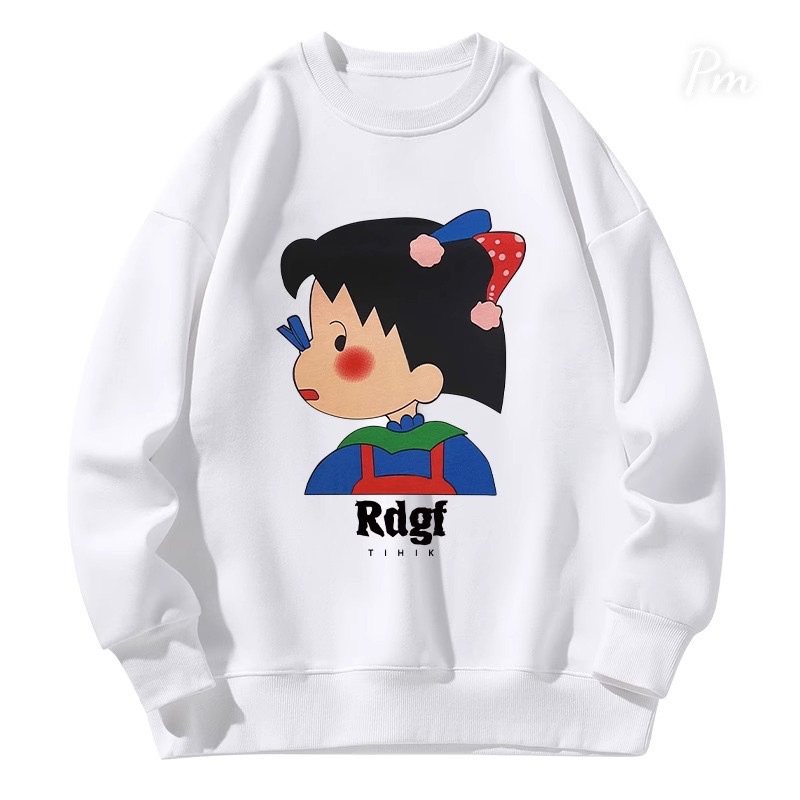 Áo nỉ bo họa tiết cô bé nhìn nghiêng chất nỉ lót bông PM11