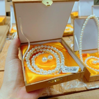 Vòng cổ dây chuyền 3 lớp ngọc trai nhân tạo sang trọng xinh đẹp cho phái nữ