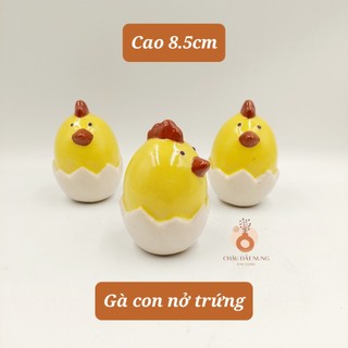 Trang trí sân vườn - Gà con nở trứng 85, chiều cao 8.5cm - Phụ kiện terrarium - Phụ kiện tiểu cảnh