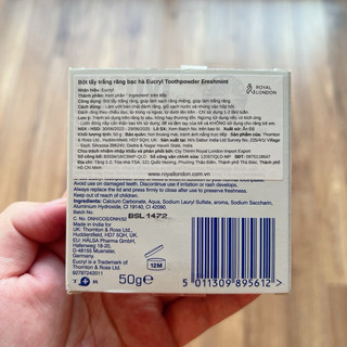 Bột Đánh Răng Tẩy Trắng Eucryl Toothpowder 50g