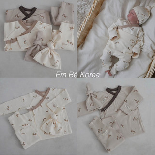 [PEEKABOO] SET SƠ SINH HẠT DẺ (áo + quần + mũ)