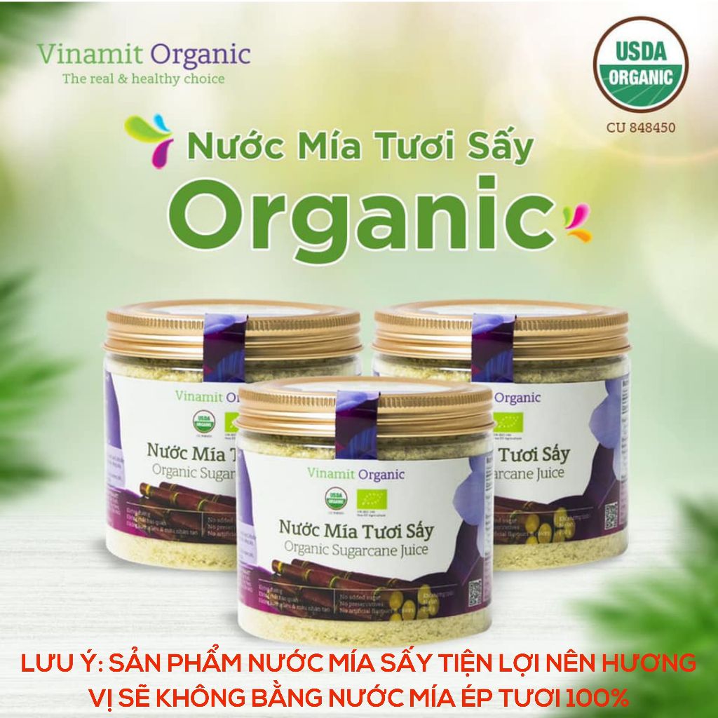 Nước mía sấy organic sugarcane juice Vinamit 120g