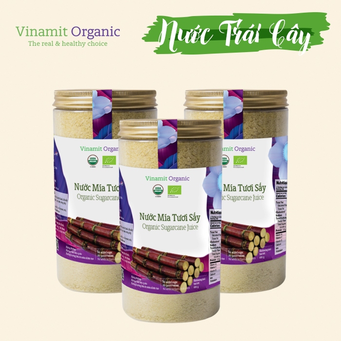 Nước mía sấy organic sugarcane juice Vinamit 120g