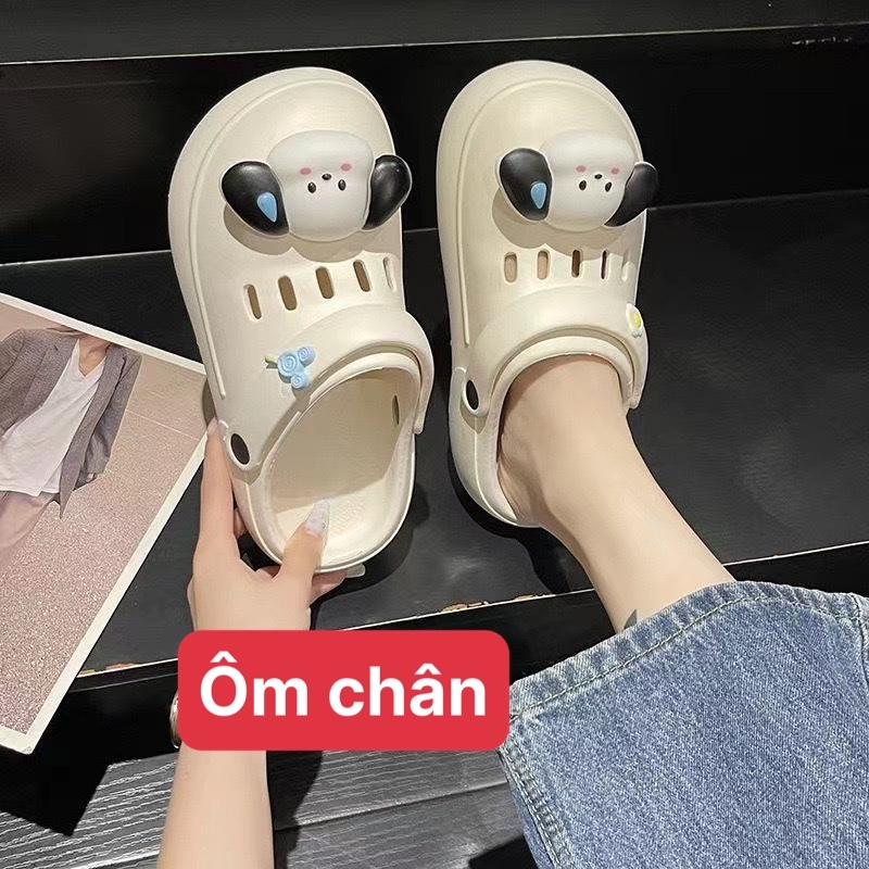 Giày sục quai hậu nữ dép bánh mì nâng đế 5cm đi mưa chất liệu siêu nhẹ eva kiểu thời trang unisex ulzzang-giày dép 97