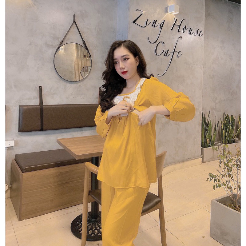 Bộ bầu mặc nhà kết hợp sau sinh đính nơ A030