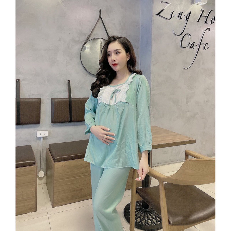 Bộ bầu mặc nhà kết hợp sau sinh đính nơ A030