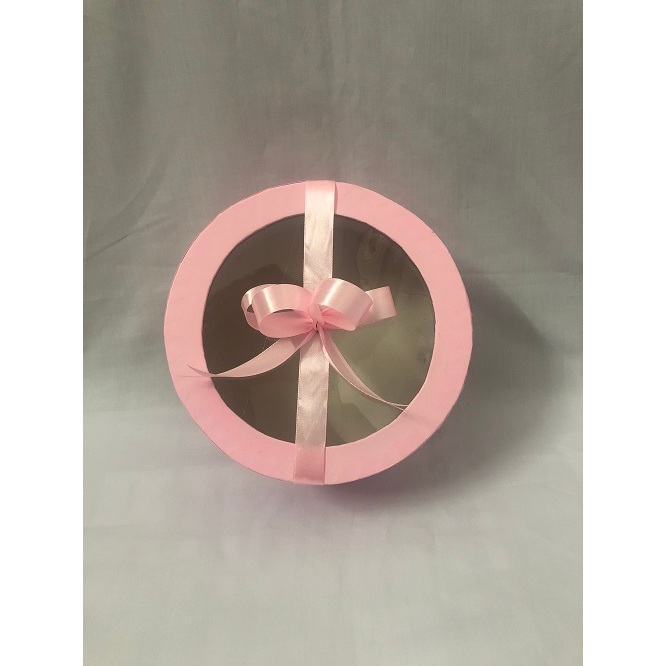 Hộp tròn để trái cây/quà tặng/hoa mặt kiếng/nắp mica đk 20 cm cao 10 cm/hộp