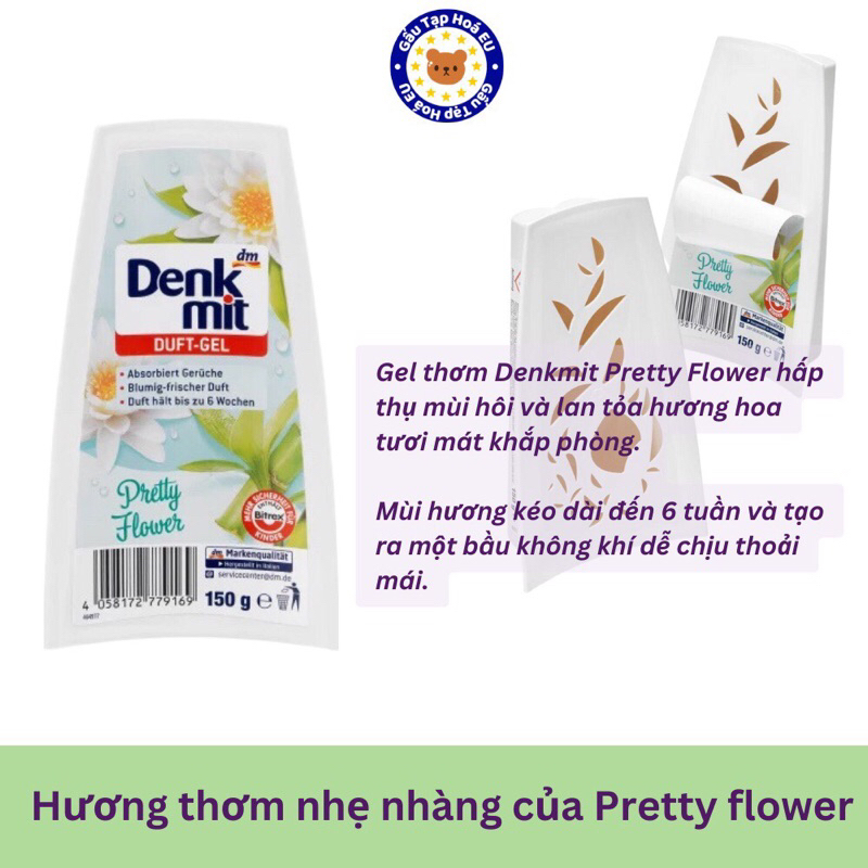 Sáp thơm phòng, toilet Denkmit Duft Gel hương chanh, Khử mùi - 150g