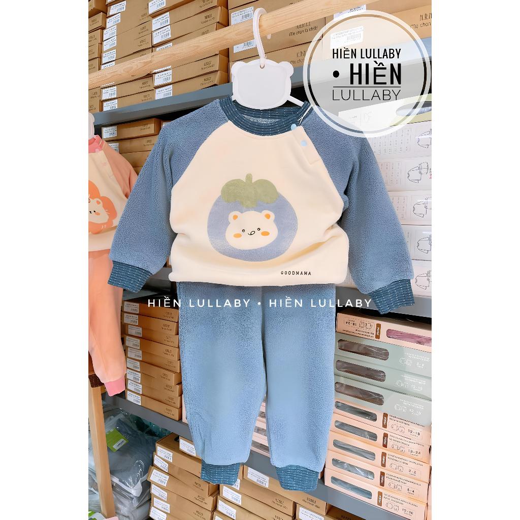 Bộ dài tay bomber nỉ lông Goodmama cho bé trai, bé gái