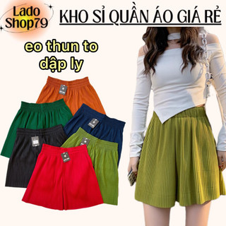 Quần short nữ mặc nhà bigsize siêu mát thun dập ly nhiều màu