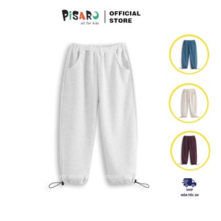 Quần dài thu đông Pisaro Cotton tổ ong cao cấp ,chun gấu có chốt khóa bé trai bé gái thoải mái vận động từ 2- 18 tuổỉ