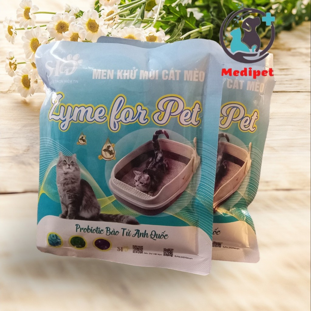 Men khử khuẩn cát vệ sinh mèo Zyme for pet diệt mầm bệnh, mùi hôi phân nước tiểu trong cát mèo gói 100g