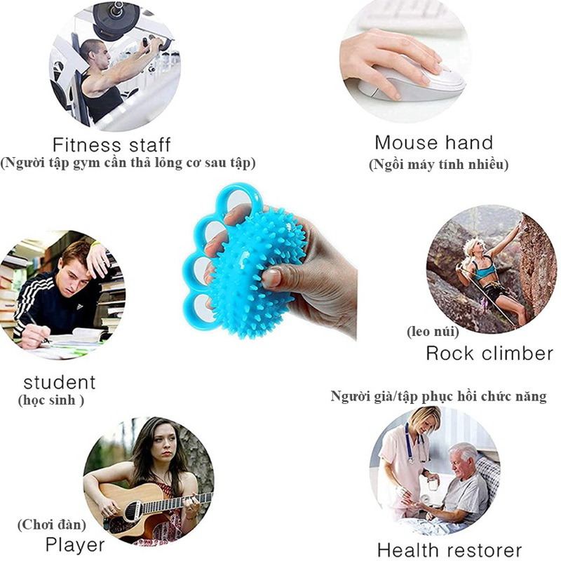 Xỏ ngón - Bóng gai banh tập tay ngón tay phục hồi chức năng - màu ngẫu nhiên