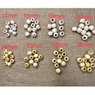 Hạt gỗ mộc, bóng 14 mm/16mm/18mm/ 20mm trang trí, làm handmade