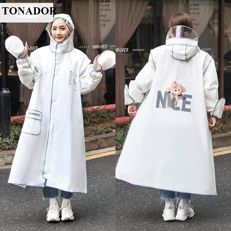 Áo Mưa Thời Trang Măng Tô Phong Cách Hàn. Nam,Nữ Có Kính Che Mặt,Che Tay Siêu Bền, Đẹp. Có Khóa Kéo+Cúc Bấm Chắc Chắn