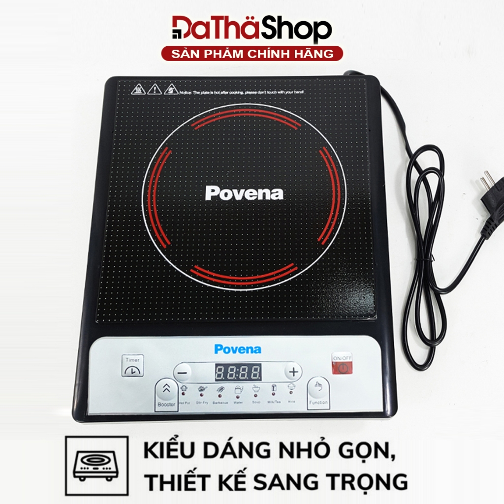Bếp Từ POVENA PVN-21 Kèm Nồi Inox Vung Kính Hàng Việt Nam Chất Lượng Cao